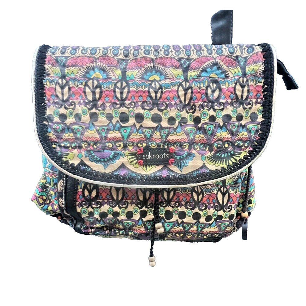 Sakroots Convertible Backpack Crossbody Bag Adjustable Strap Pockets Hippie Boho
